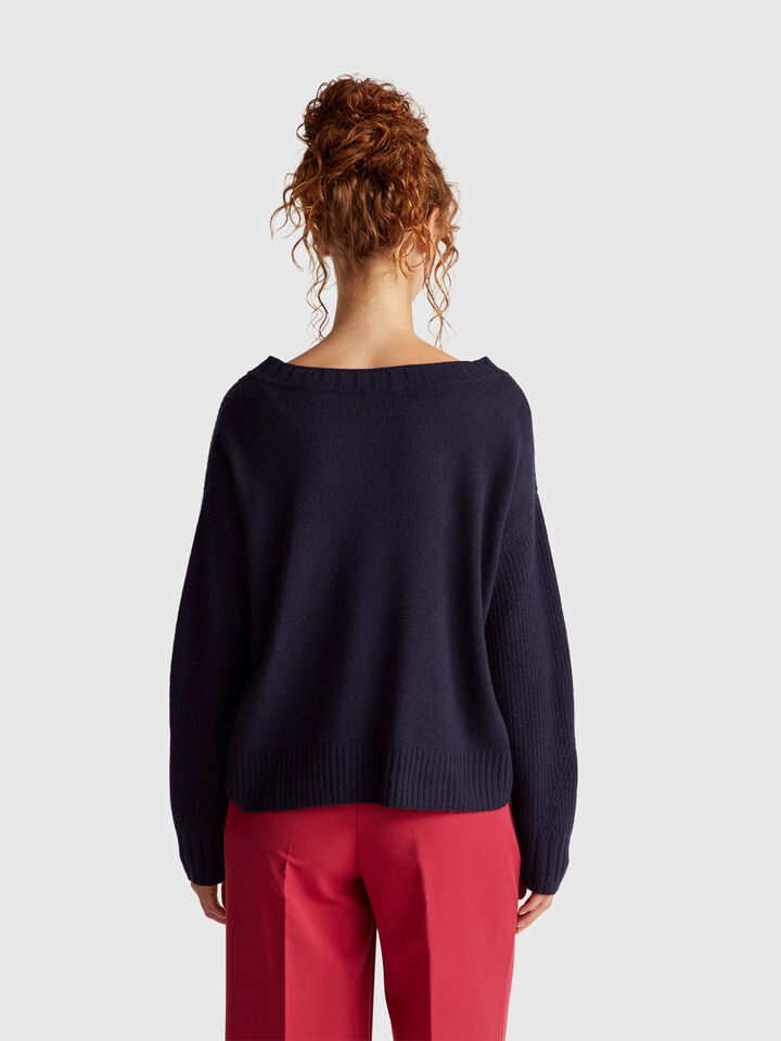 V NECK SWEATER L/S Women image number 2